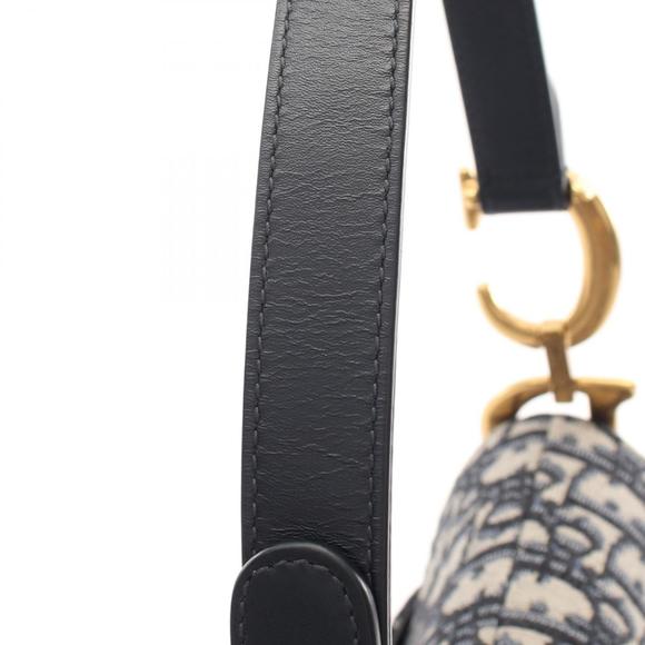 Dior Saddle Bag Oblique Jacquard Handbag Navy Blue Grey - Picture 6 of 9